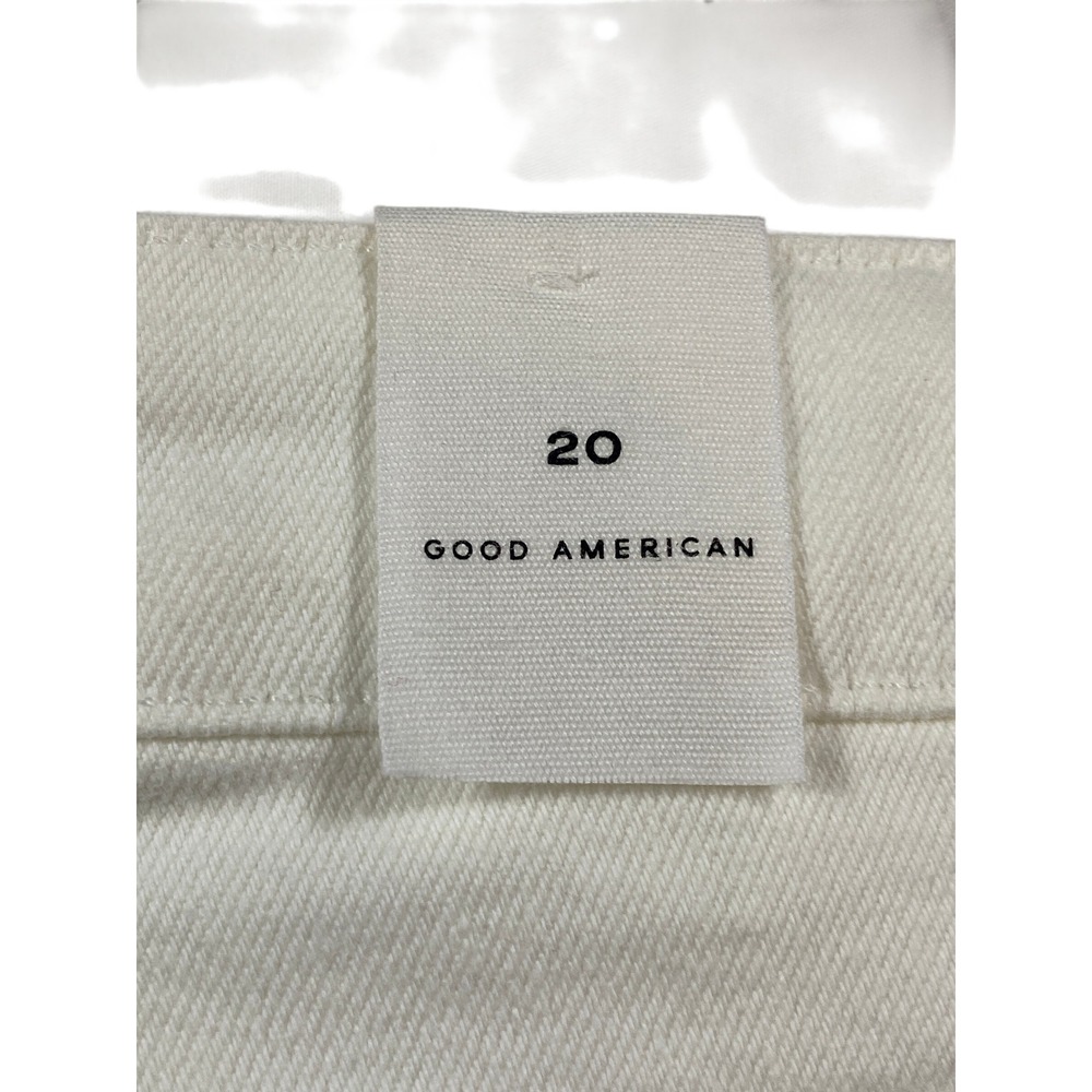 Good American White Denim Mini Skirt Raw Hem GWMSL92 Womens Size 20 NEW - Picture 4 of 11